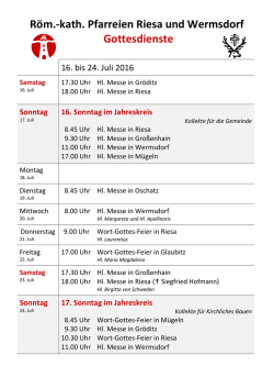 Gottesdienste in der kath