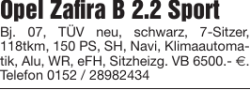 Opel Zafira B 2.2 Sport