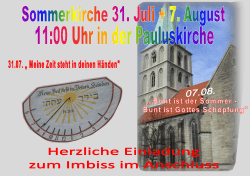 Page 1 Sommerche 31. Jul Au 11:00 Uhr | 31.07. „Meine Zeit steht in