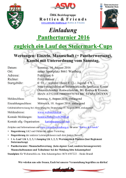 Einladung Pantherturnier 2016 zugleich ein Lauf des Steiermark