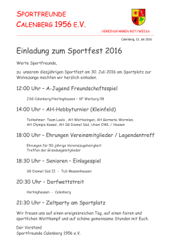 Einladung zum Sportfest 2016