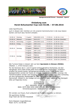 Einladung zum Horst-Schumacher-Cup vom
