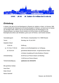 Einladung - Bowlingsport in Rostock