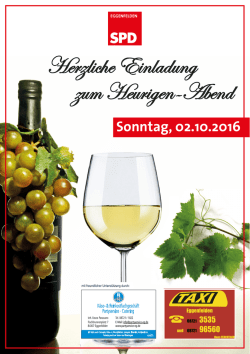 Herzliche Einladung zum Heurigen-Abend