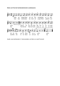 Noten und Text der liechtensteinischen Landeshymne Quelle: www
