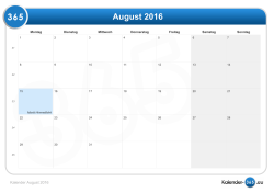 Kalender August 2016