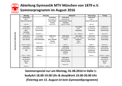 Gymnastikprogramm im August