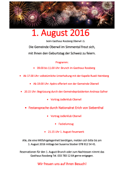 1. August 2016 - Oberwil im Simmental