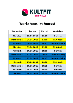 Workshops im August