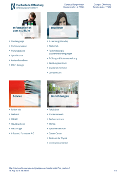 Informationen zum Studium Studieren Service Einrichtungen