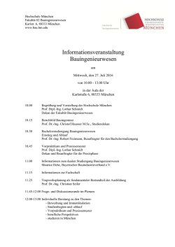 Informationsveranstaltung Bauingenieurwesen