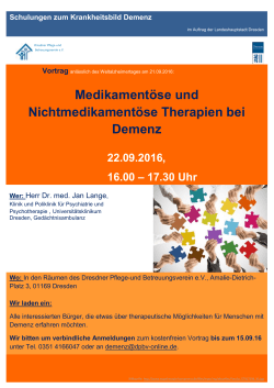Medikamentöse und Nichtmedikamentöse Therapien bei Demenz