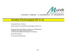Aktuelles Wochenangebot KW 31-32