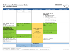 Einführungswoche Wintersemester 2016/17