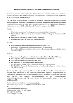 Praktikum beim Nationalen Zentrum f&uuml;r Kriminalpr&auml;vention