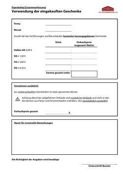 Eigenbeleg Geschenkeverwendung