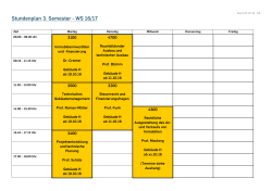 Stundenplan 3. Semester