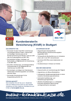 Kundenberater/in Versicherung (KVdR) in Stuttgart