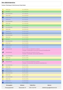 Ihre Abfuhrtermine
