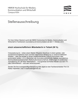 eine/n wissenschaftliche/n Mitarbeiter/in in