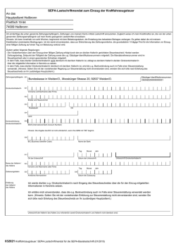 SEPA-Lastschriftmandat zum Einzug der