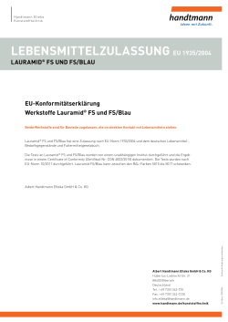 Lauramid ® FS Zertifikat Lebensmittelzulassung | PDF