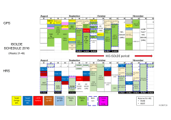 ISOLDE SCHEDULE 2016 GPS HRS HIE-ISOLDE period