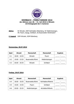 heimbach &ndash; pokalturnier 2016