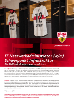 IT Netzwerkadministrator (w/m) Schwerpunkt