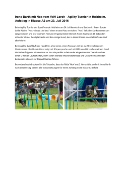 Irene Barth mit Nox vom VdH Lorch - Agility