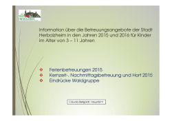 Information &uuml;ber die Betreuungsangebote der