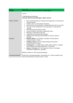 Reitzer Intercultural communication in education