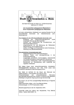 Stellenausschreibung HPM VHS-ARGE