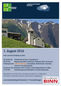 1. August 2016 - Gemeinde Binn