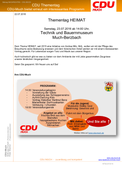 CDU-Much bietet erneut ein interessantes Programm