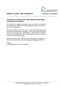 A 079/2016 Vollmacht zur Einholung der SOKA