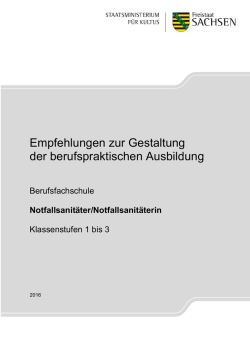 Empfehlungen zur Gestaltung der berufspraktischen Ausbildung
