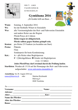 Gymkhana 2016 - Reitverein Einsiedeln