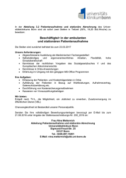 Mitarbeiter/in - Universitätsklinikum Bonn