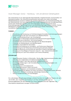 Asset Manager (m/w) – Hamburg – mit attraktiven