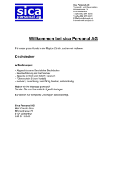 Dachdecker - offene Stellen sica Personal AG