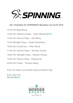 Der Timetable für SPINNING® Marathon am 23.07