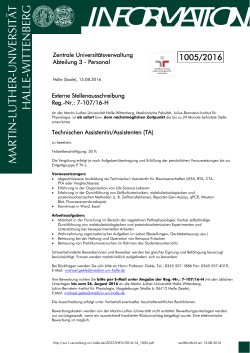 information - Zentrale Universit&auml;tsverwaltung - Martin