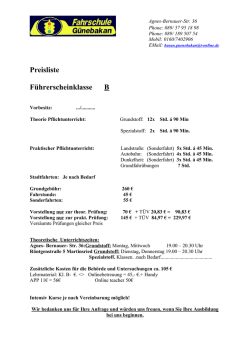 Klasse B - Fahrschule Günebakan