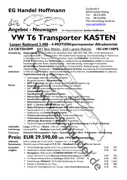 VW T6 Transporter KASTEN - EG