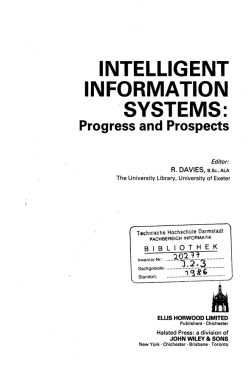INTELLIGENT INFORMATION SYSTEMS: