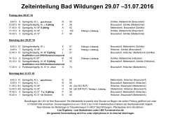 Zeiteinteilung Bad Wildungen 29.07 –31.07.2016 - Equi
