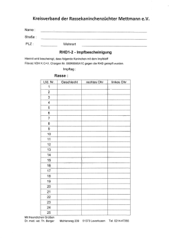 Impfbescheinigung RHD Variante 1+2