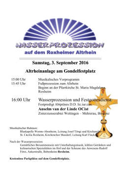 auf dem Roxheimer Altrhein Samstag, 3. September 2016