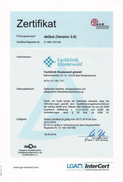deQus - Fachklinik Klosterwald